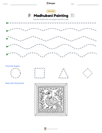 Madhubani Painting printable worksheet preview