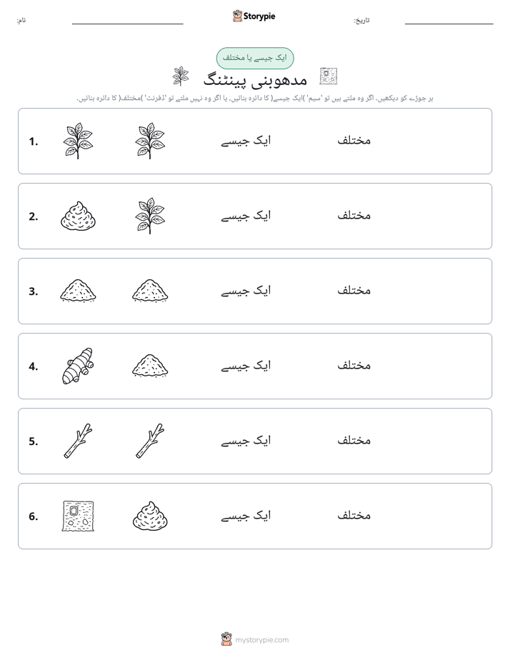 ایک جیسا یا مختلف
