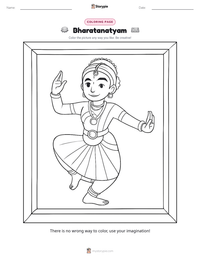 Bharatanatyam printable worksheet preview