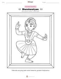 Prabaca lembar kerja cetak Bharatanatyam