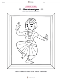 Prévia da folha de atividades imprimível Bharatanatyam