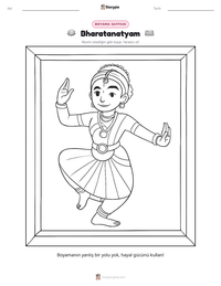 Bharatanatyam yazdırılabilir çalışma sayfası önizlemesi