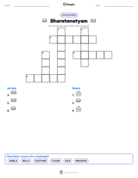 Bharatanatyam printable worksheet preview