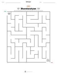 Bharatanatyam printable worksheet preview