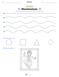 Bharatanatyam druckbare Arbeitsblatt Vorschau