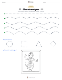 Vista previa de la hoja de trabajo imprimible de Bharatanatyam