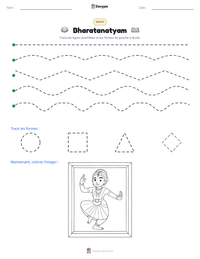 Aperçu de la feuille de travail imprimable Bharatanatyam