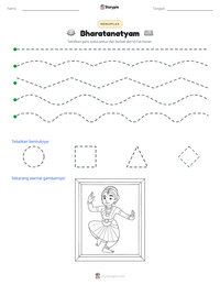 Prabaca lembar kerja cetak Bharatanatyam