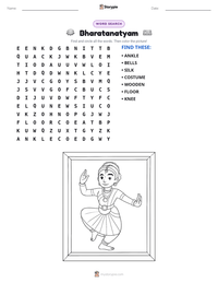 Bharatanatyam printable worksheet preview