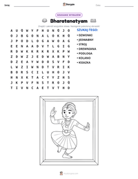 Podgląd drukowalnego arkusza ćwiczeń Bharatanatyam