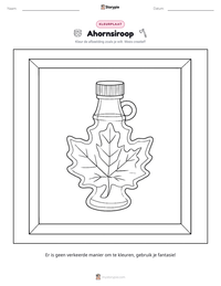 Ahornsiroop afdrukbare werkblad voorbeeld