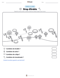 Aperçu de la feuille de travail imprimable Sirop d'érable