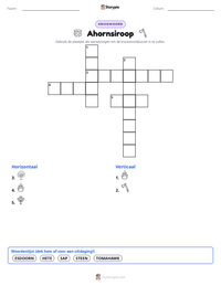 Ahornsiroop afdrukbare werkblad voorbeeld