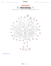 Ahornsiroop afdrukbare werkblad voorbeeld