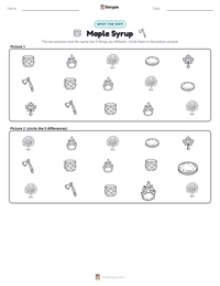 Maple Syrup printable worksheet preview
