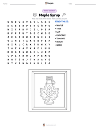 Maple Syrup printable worksheet preview