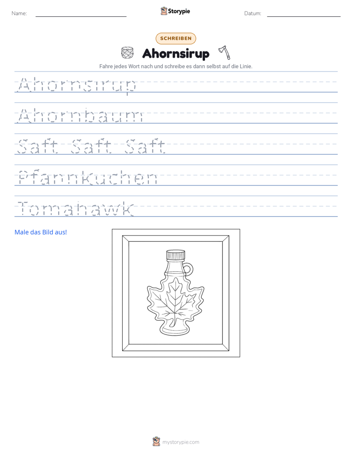Schreibübung
