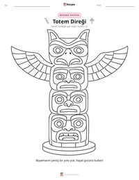 Totem Direği yazdırılabilir çalışma sayfası önizlemesi