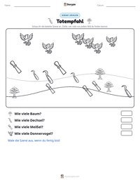 Totempfahl druckbare Arbeitsblatt Vorschau