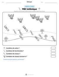 Aperçu de la feuille de travail imprimable Mât totémique