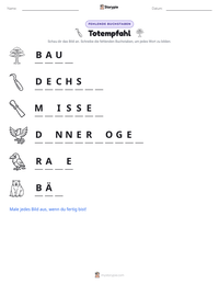 Totempfahl druckbare Arbeitsblatt Vorschau