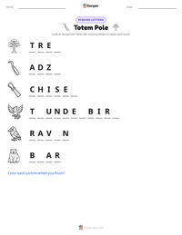 Totem Pole printable worksheet preview