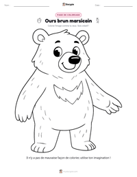 Aperçu de la feuille de travail imprimable Ours brun marsicain