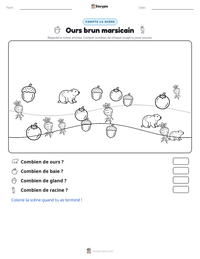 Aperçu de la feuille de travail imprimable Ours brun marsicain