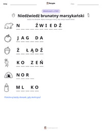 Podgląd drukowalnego arkusza ćwiczeń Niedźwiedź brunatny marsykański