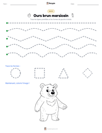 Aperçu de la feuille de travail imprimable Ours brun marsicain