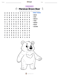 Marsican Brown Bear printable worksheet preview