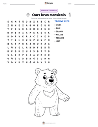 Aperçu de la feuille de travail imprimable Ours brun marsicain