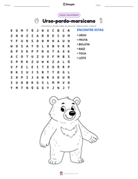 Prévia da folha de atividades imprimível Urso-pardo-marsicano