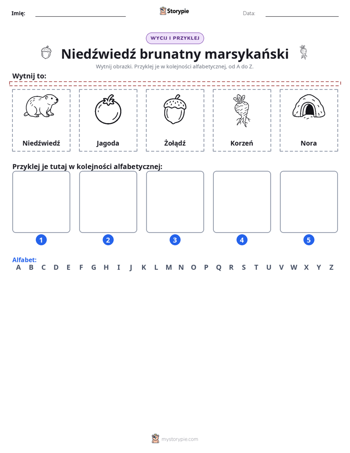 Wytnij i Wklej Alfabet