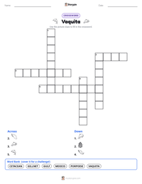 Vaquita printable worksheet preview
