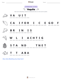 Vaquita afdrukbare werkblad voorbeeld