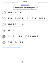 Podgląd drukowalnego arkusza ćwiczeń Morświn kalifornijski