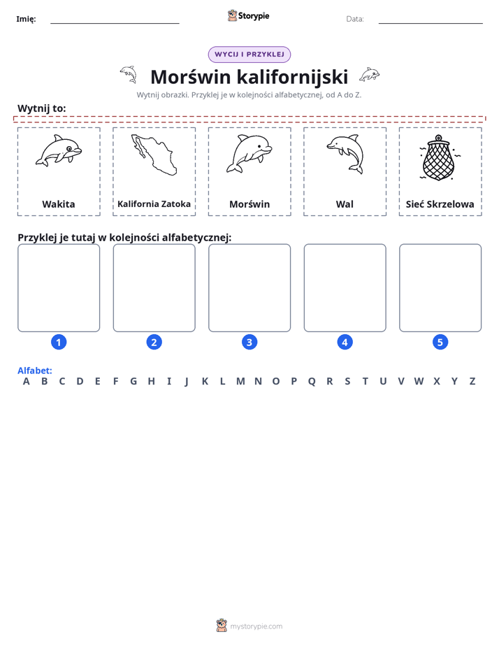 Wytnij i Wklej Alfabet