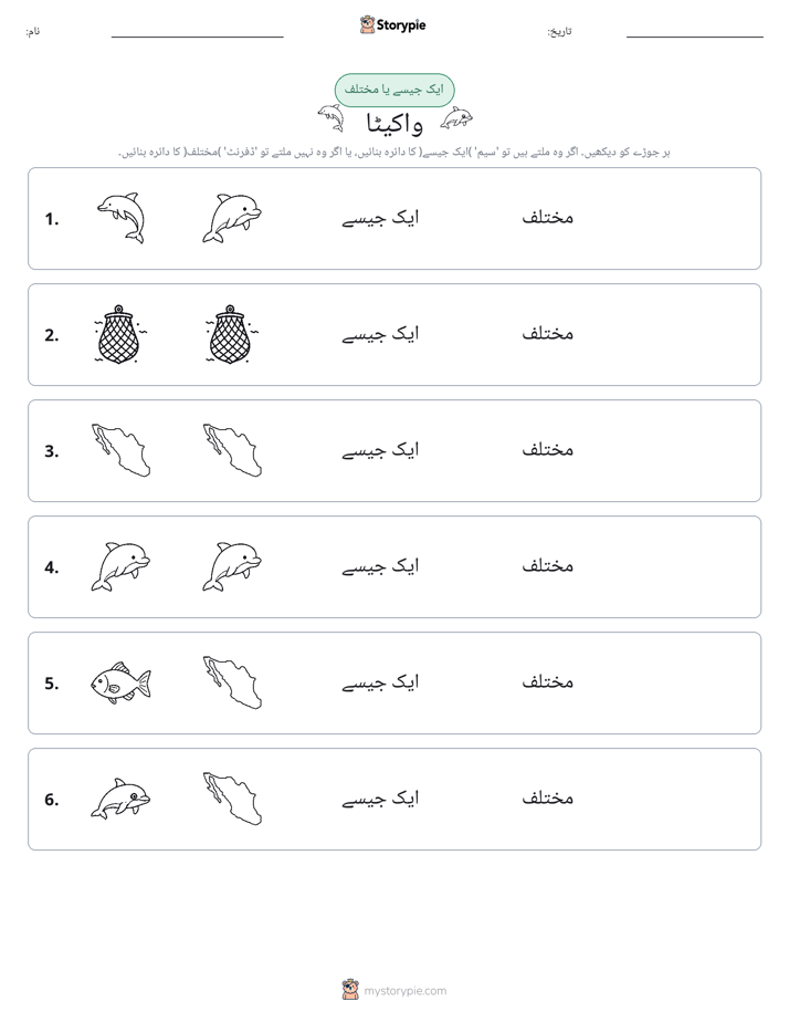 ایک جیسا یا مختلف