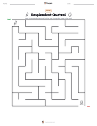 Resplendent Quetzal printable worksheet preview
