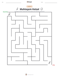 Muhteşem Ketzal yazdırılabilir çalışma sayfası önizlemesi