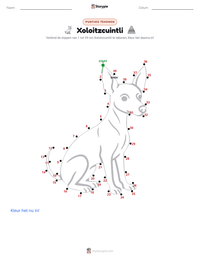 Xoloitzcuintli afdrukbare werkblad voorbeeld