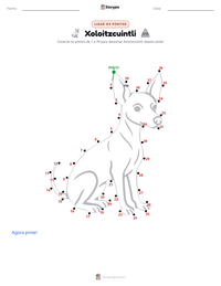 Prévia da folha de atividades imprimível Xoloitzcuintli