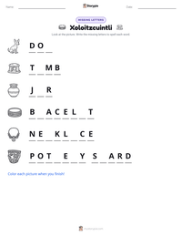 Xoloitzcuintli printable worksheet preview
