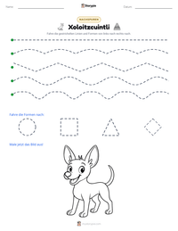 Xoloitzcuintli druckbare Arbeitsblatt Vorschau