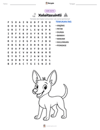 Prabaca lembar kerja cetak Xoloitzcuintli