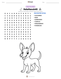 Prévia da folha de atividades imprimível Xoloitzcuintli
