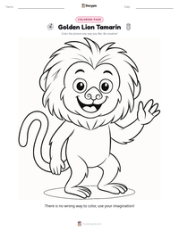 Golden Lion Tamarin printable worksheet preview