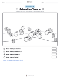 Golden Lion Tamarin printable worksheet preview