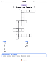 Golden Lion Tamarin printable worksheet preview